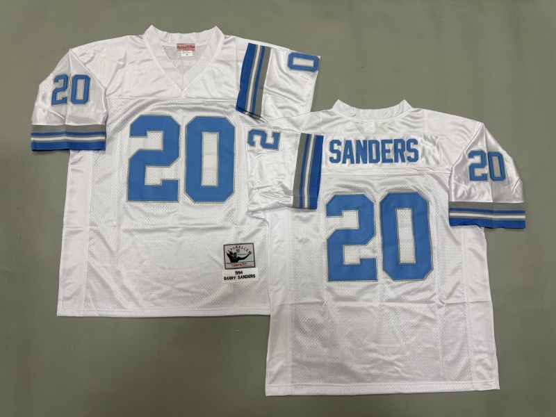 Men 2025 Detroit Lions #20 Sanders white Throwback Limited NFL Jersey style 001->philadelphia eagles->NFL Jersey